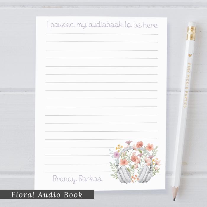 Personalized Floral Book Notepad | Book Lover Notepad | Reading Notepad