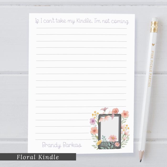Personalized Floral Book Notepad | Book Lover Notepad | Reading Notepad
