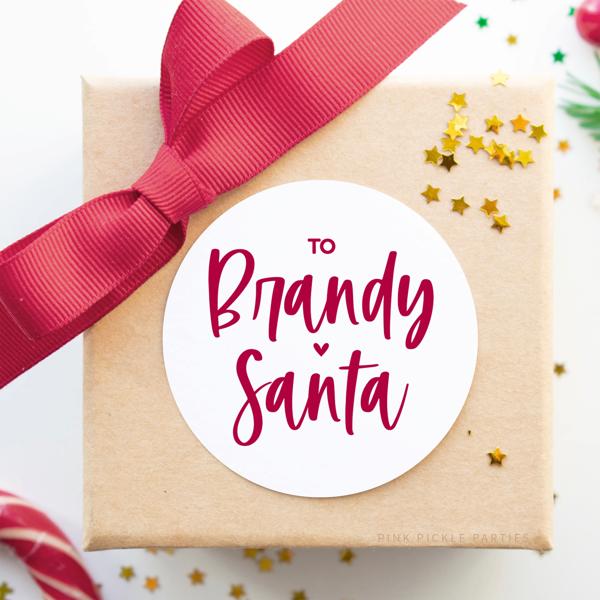 Modern From Santa Christmas Gift Labels | Set of 24 | FREE SHIPPING