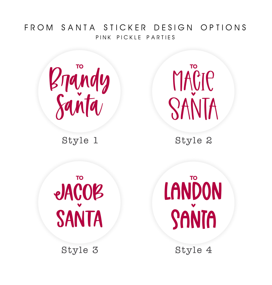 Modern From Santa Christmas Gift Labels | Set of 24 | FREE SHIPPING