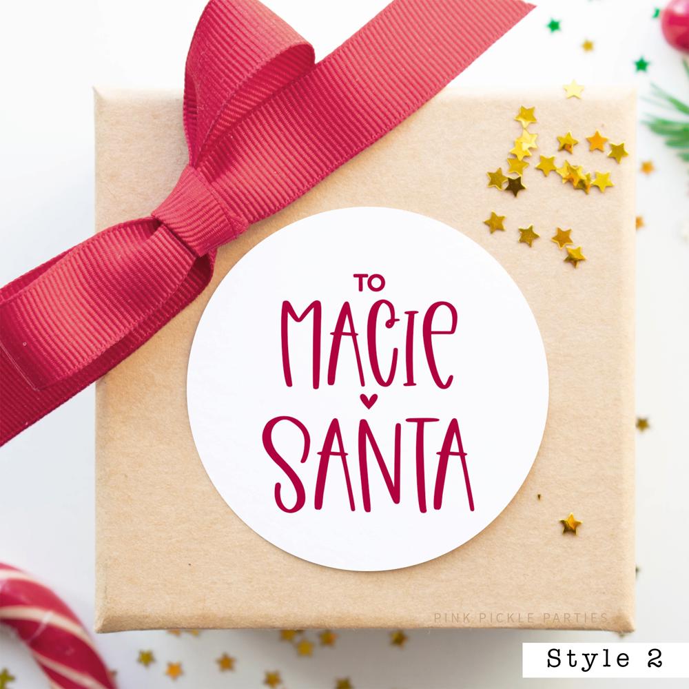 Modern From Santa Christmas Gift Labels | Set of 24 | FREE SHIPPING