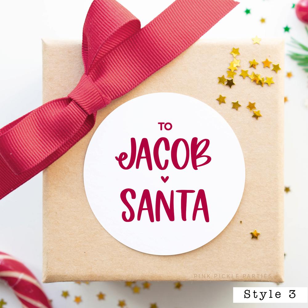 Modern From Santa Christmas Gift Labels | Set of 24 | FREE SHIPPING