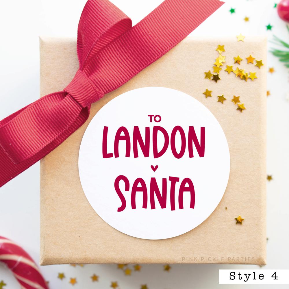 Modern From Santa Christmas Gift Labels | Set of 24 | FREE SHIPPING