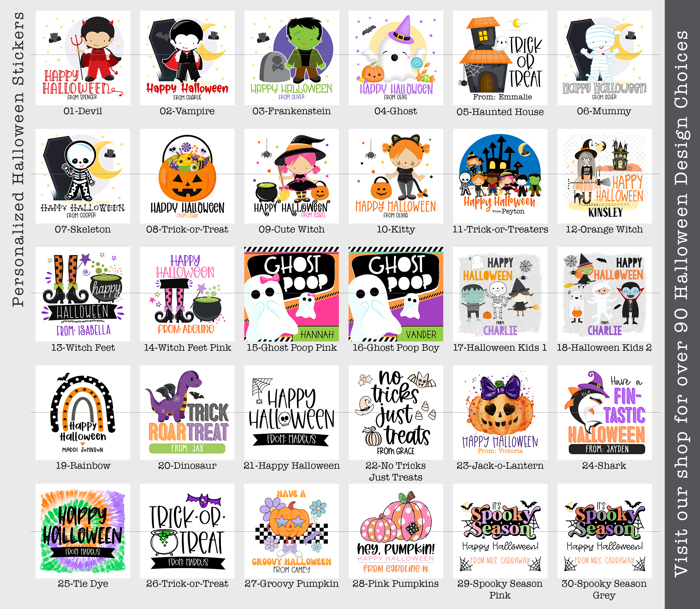 Personalized Halloween Stickers | Set of 24