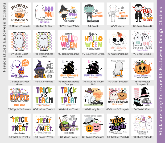 Personalized Halloween Stickers | Set of 24