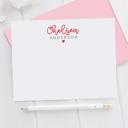  Personalized Heart Note Card Stationery | Set of 12 | FREE SHIPPING