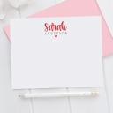  Personalized Heart Note Card Stationery | Set of 12 | FREE SHIPPING