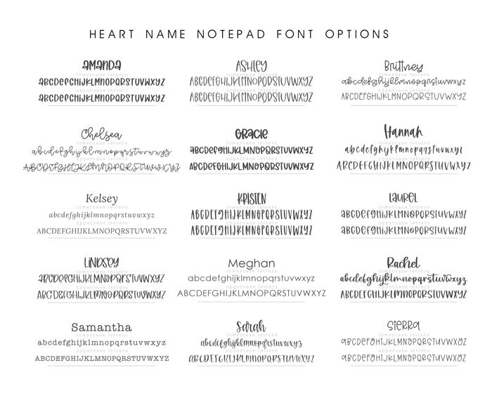 Personalized Heart Notepads
