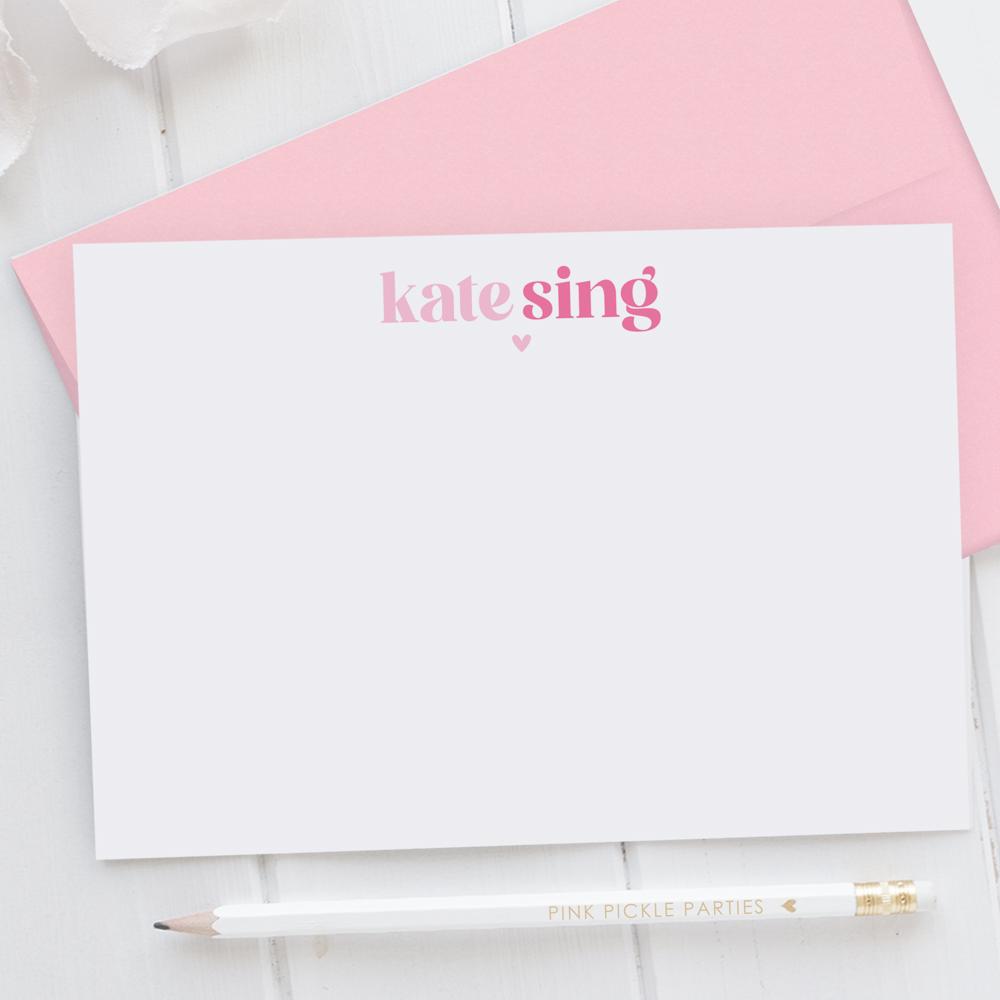 Personalized Two Tone Note Cards | Set of 12 | FREE SHIPPING