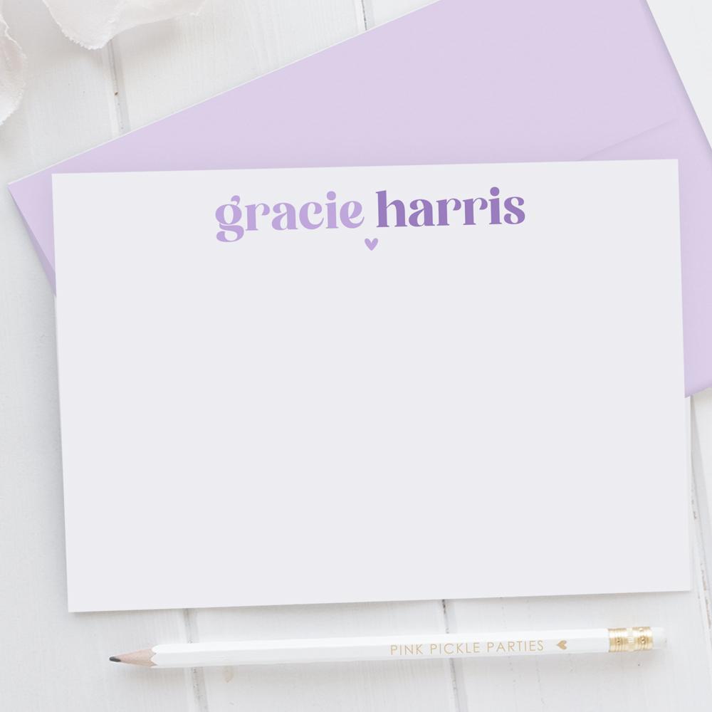 Personalized Two Tone Note Cards | Set of 12 | FREE SHIPPING