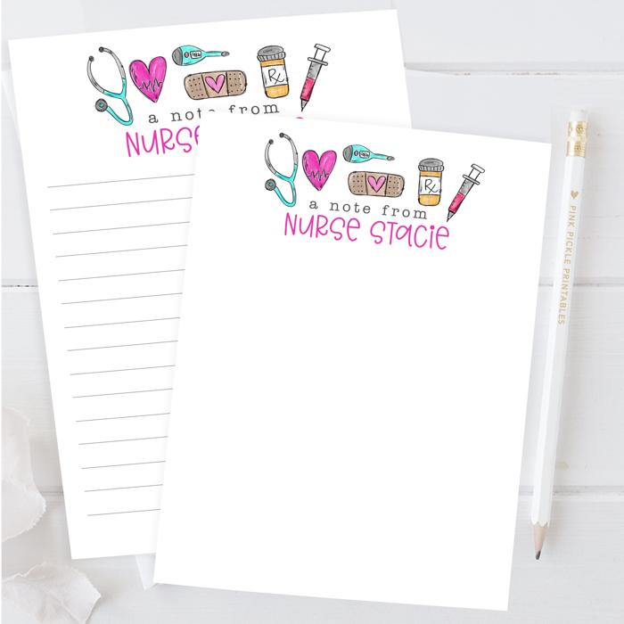 Personalized Nurse Notepad | Nurse Stationery | Nurse Appreciation Week Gift 