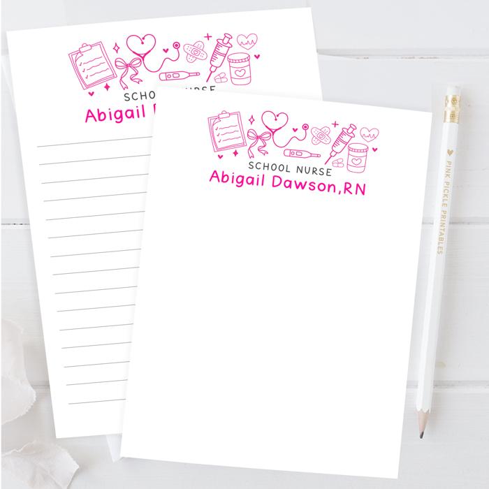 Personalized Nurse Notepad | Nurse Stationery | Nurse Appreciation Week Gift 