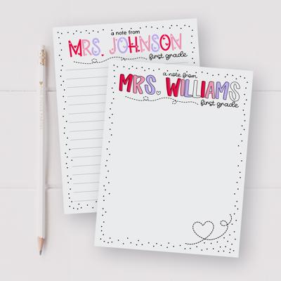 Teacher Valentine's Day Notepad | Valentine Stationery Teacher Gift