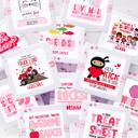  Personalized Valentine's Day Party Stickers with Treat Bags Valentine's Labels  | Set of 24