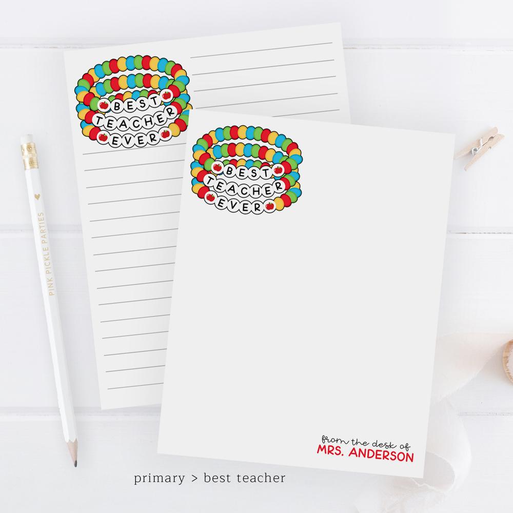 Personalized Teacher Notepad | Friendship Bracelet Teacher Era Swiftie Notepad | Teacher Gift | FREE SHIPPING