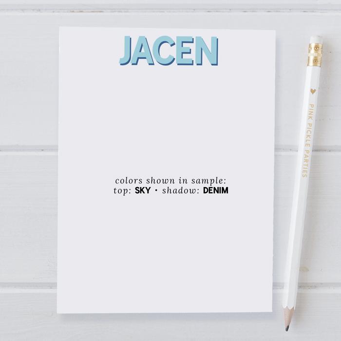 Shadow Name Personalized Notepad
