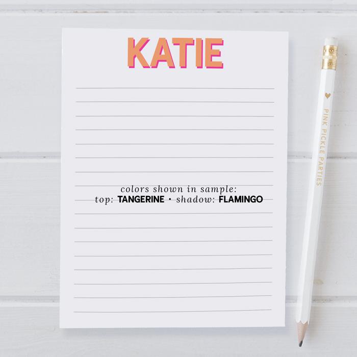 Shadow Name Personalized Notepad
