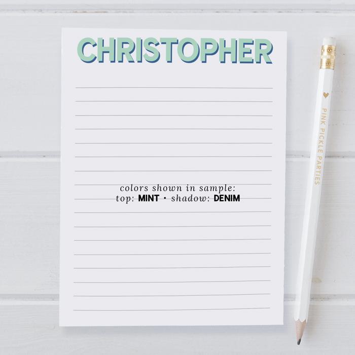 Shadow Name Personalized Notepad