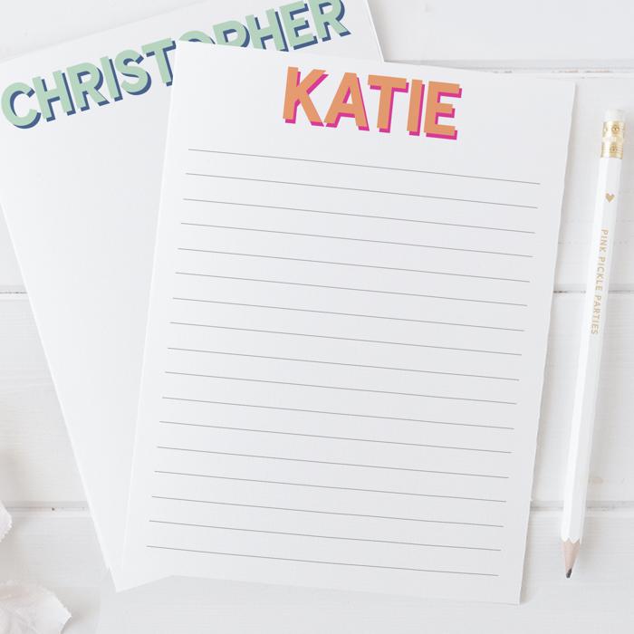 Shadow Name Personalized Notepad
