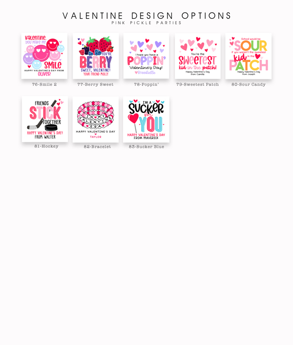 Personalized Valentine's Day Party Stickers with Treat Bags Valentine's Labels  | Set of 24