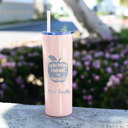 Blush Glitter with Name Added Teachers Change World Tumbler Gift