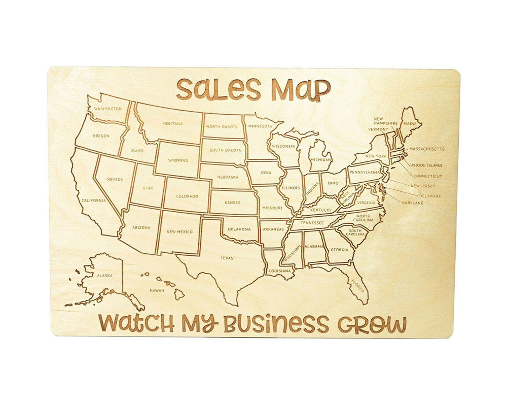 Business Sales USA Map - Track & Color All 50 States