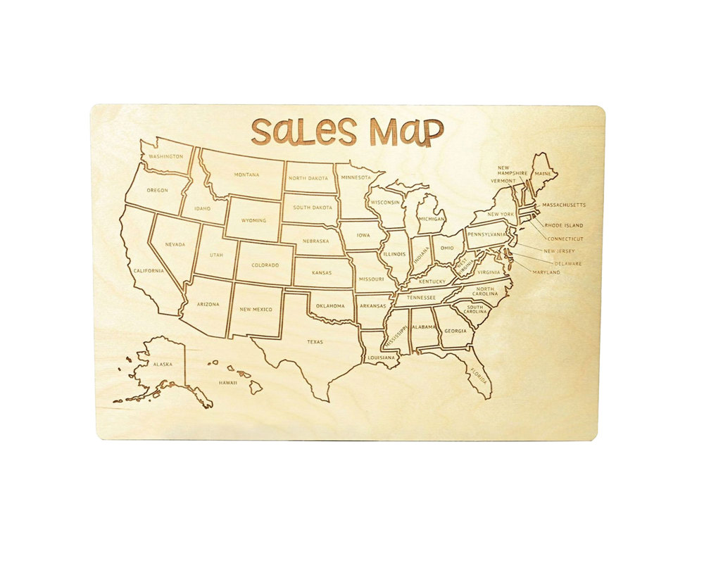 Business Sales USA Map - Track & Color All 50 States