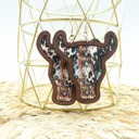  Brown Cow Western Wooden Earring