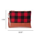 Red/Black Rustic Cabin Chic Plaid Clutch with Wristlet Strap