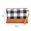 White/Black Rustic Cabin Chic Plaid Clutch with Wristlet Strap