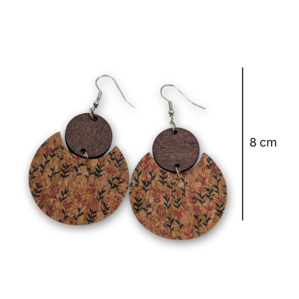 Cork & Wood Disc Earrings