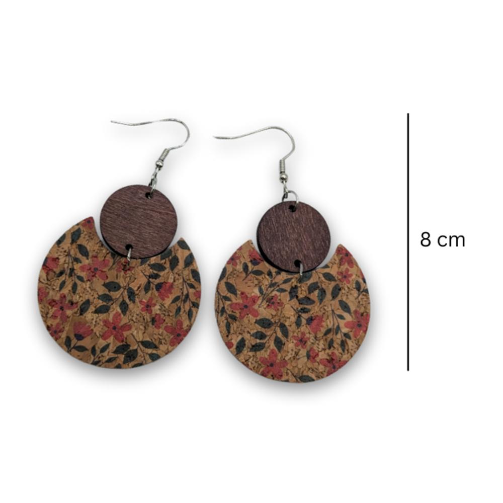 Cork & Wood Disc Earrings