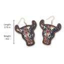  Brown Cow Western Wooden Earring