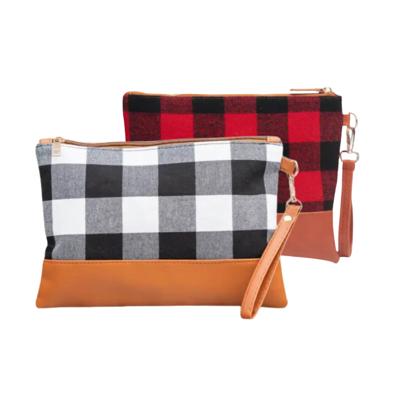 Bundle Rustic Cabin Chic Plaid Clutch with Wristlet Strap