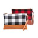  Bundle Rustic Cabin Chic Plaid Clutch with Wristlet Strap