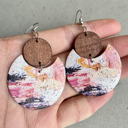  Cork & Wood Disc Earrings