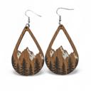  Snow Mountain and Forest Wood Teardrop Earrings 3