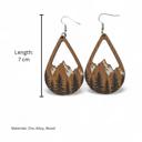  Snow Mountain and Forest Wood Teardrop Earrings 3