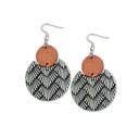  Pattern Print Circle Wood Earrings 2