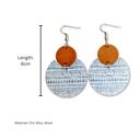  Pattern Print Circle Wood Earrings 5