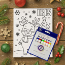 Reindeer Single Color-Me Christmas Canvas