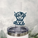  Highland Cow Straw Topper