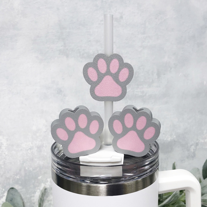 Paw Print Straw Topper