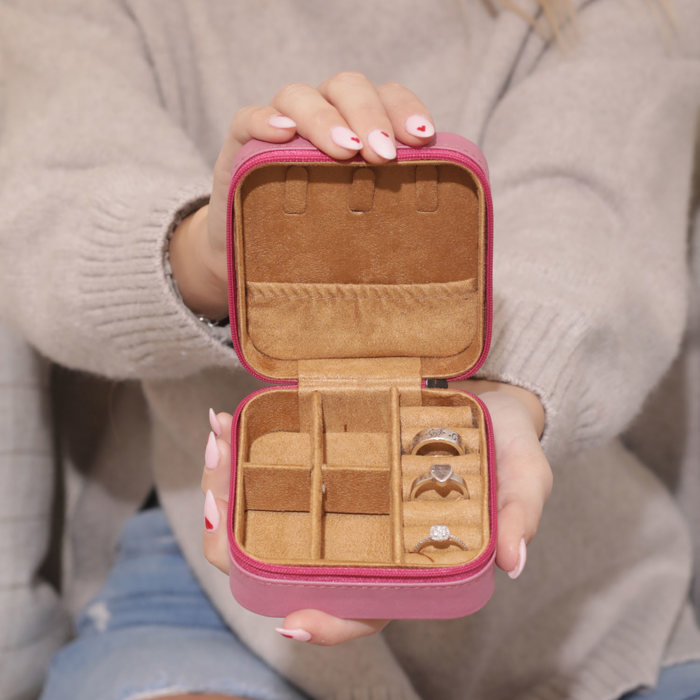 Personalized Leatherette Travel Jewelry Case