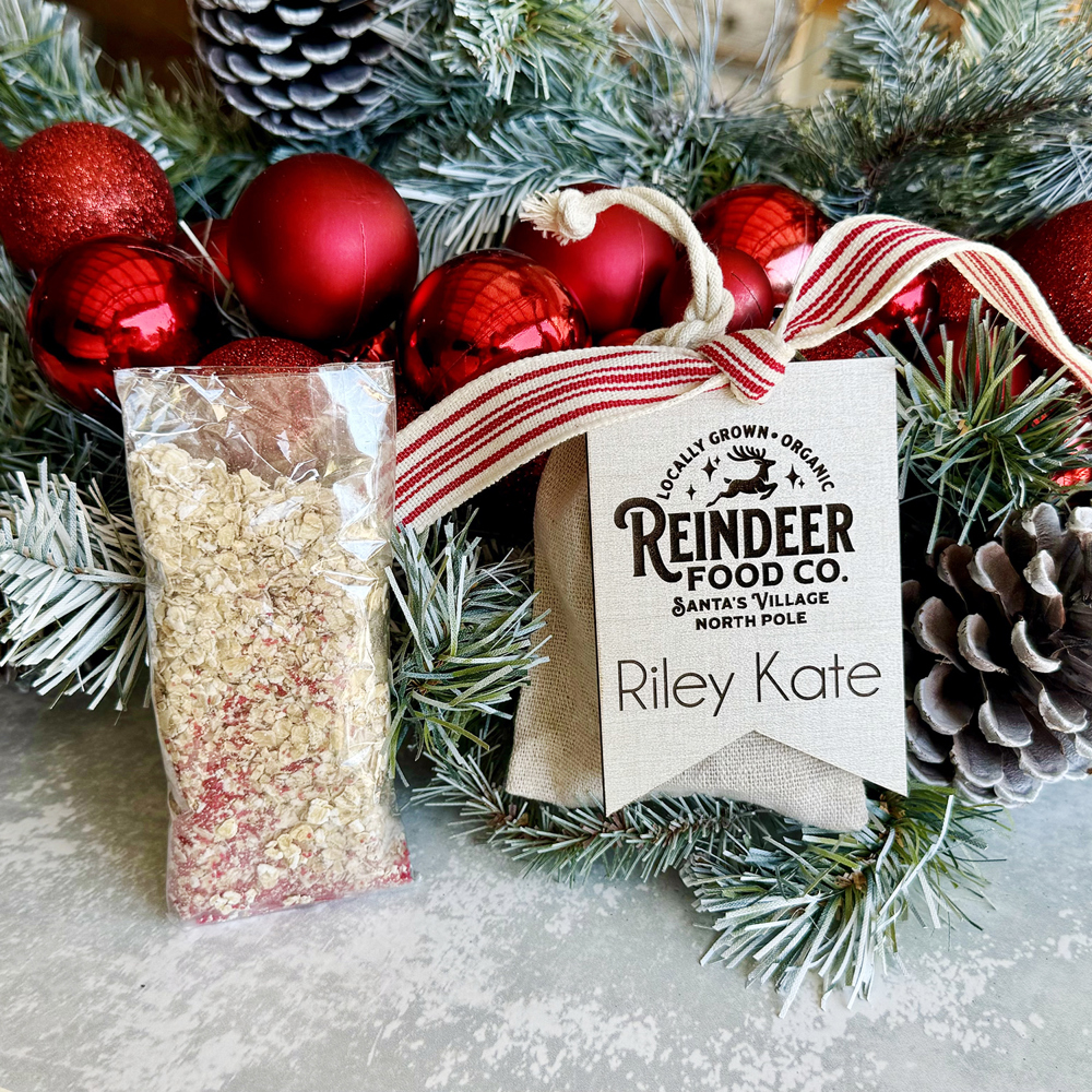 Reindeer Food Sack with Personalized Name Tag