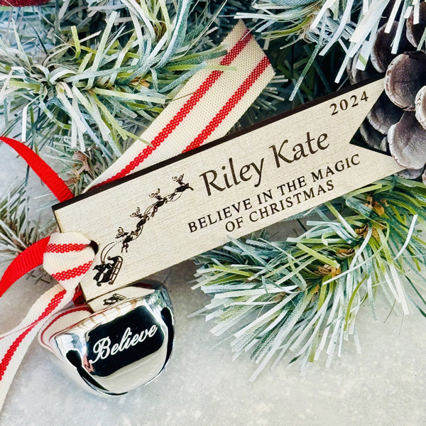 Believe in the Magic of Christmas Personalized Tag with Bell