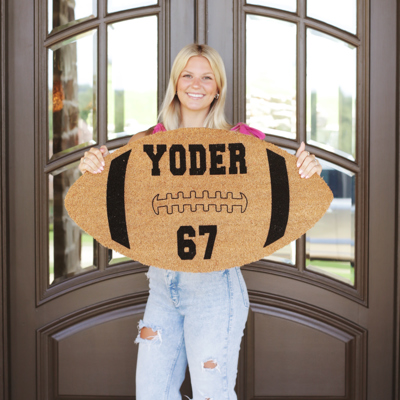 Personalized Coir Football Doormat