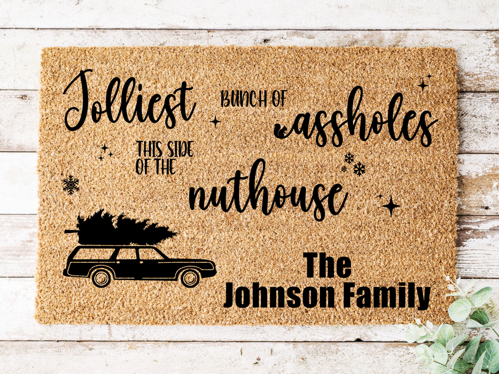 Personalized Christmas Movie Coir Doormat Collection