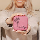 Pink Personalized Leatherette Travel Jewelry Case