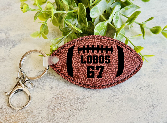 Personalized Football Shaped Keychain / Bag Tag /  Laser Engraved